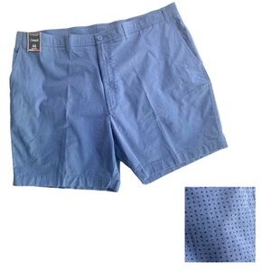 Men’s Shorts Roundtree & Yorke Shorts Size 48 Blue Dots Flat Front Big Men NWT